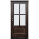 4-Lite Low-E Espresso Mahogany Prehung Wood Door Unit #EM5204