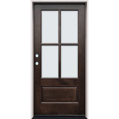 4-Lite Low-E Espresso Mahogany Prehung Wood Door Unit #EM5204 4-Lite Low-E Espresso Mahogany Prehung Wood Door Unit #EM5204