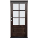 6-Lite Low-E Espresso Mahogany Prehung Wood Door Unit #EM5205