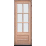8'0" Tall 6-Lite Low-E Mahogany Wood Entry Door Unit