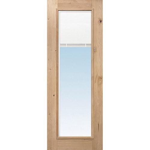 8'0" Tall Full Mini-blind Knotty Alder Wood Door Slab