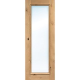 8'0" Tall Full Lite Low-E Knoty Alder Wood Door Slab