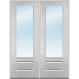 8'0" Tall 3/4 Lite Clear Low-E Fiberglass Prehung Double Door Unit