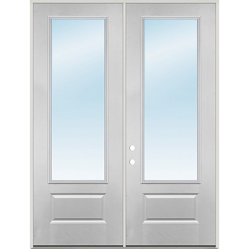 8'0" Tall 3/4 Lite Clear Low-E Fiberglass Prehung Double Door Unit