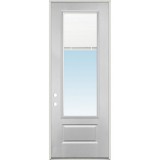 8'0" Tall 3/4 Lite Mini-blind Fiberglass Prehung Door Unit