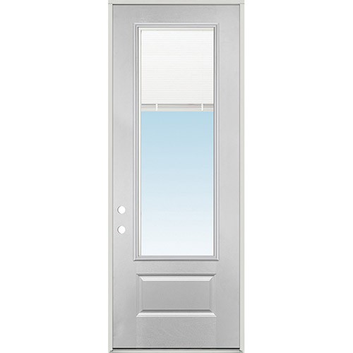 8'0" Tall 3/4 Lite Mini-blind Fiberglass Prehung Door Unit
