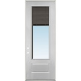 8'0" Tall 3/4 Lite Slate Mini-blind Fiberglass Prehung Door Unit