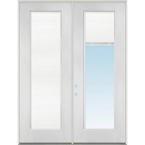 8'0" Tall Mini-blinds Fiberglass Patio Prehung Double Door Unit