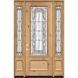 8'0" Tall 3/4 Lite Knotty Alder Wood Door Unit with Sidelites #292