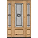 Texas Star 8'0" Tall 3/4 Lite Knotty Alder Wood Door Unit with Sidelites #90