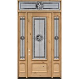 Texas Star 8'0" Tall 3/4 Lite Knotty Alder Wood Door Unit with Transom #90