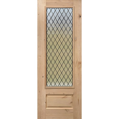 Diamond Granite 8'0" Tall 3/4 Lite Knotty Alder Wood Door Slab #393