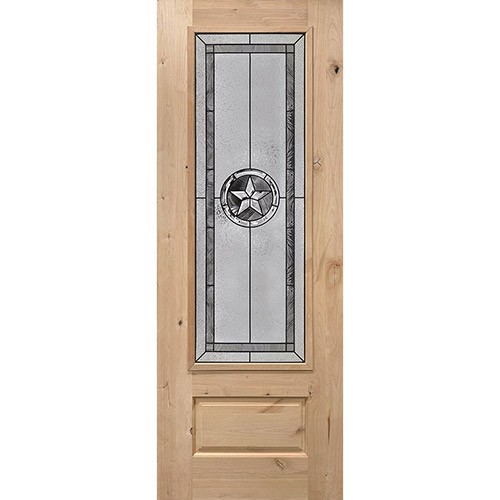 Texas Star 8'0" Tall 3/4 Lite Knotty Alder Wood Door Slab #90