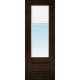 8'0" Tall 3/4 Mini-blind Espresso Mahogany Wood Door Slab