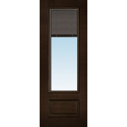 8'0" Tall 3/4 Slate Mini-blind Espresso Mahogany Wood Door Slab