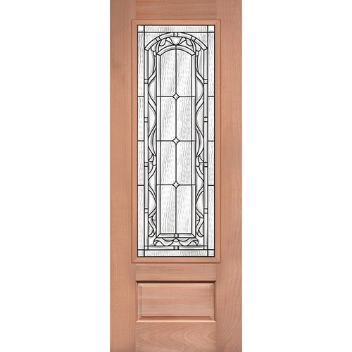 8'0" Tall 3/4 Lite Mahogany Wood Door Slab #292