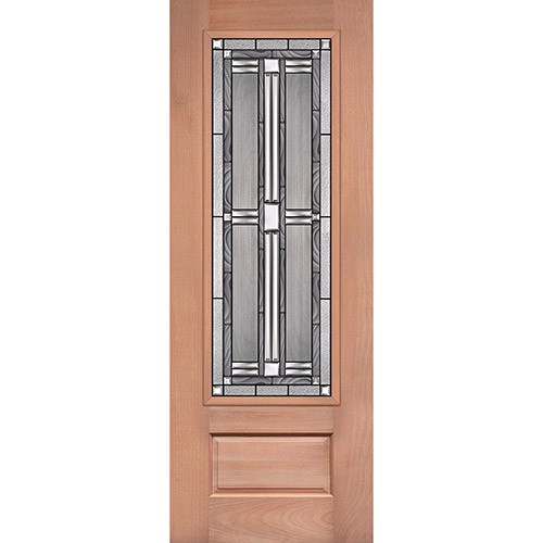 8'0" Tall 3/4 Lite Mahogany Wood Door Slab #297