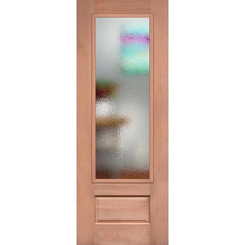 8'0" Tall Privacy Glass 3/4 Lite Mahogany Wood Door Slab