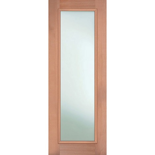 8'0" Tall Privacy Glass Full Lite Mahogany Wood Door Slab