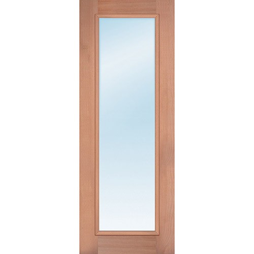 8'0" Tall Full Lite Low-E Mahogany Wood Door Slab