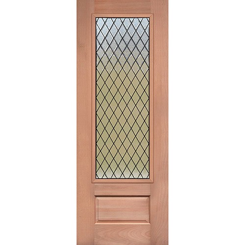 Diamond Granite 8'0" Tall 3/4 Lite Mahogany Wood Door Slab #393
