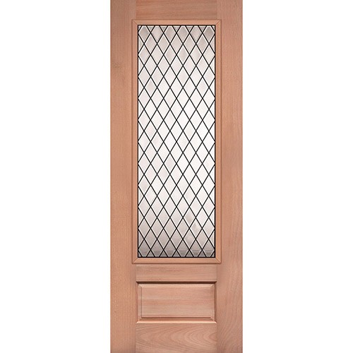 Diamond 8'0" Tall 3/4 Lite Mahogany Wood Door Slab #394