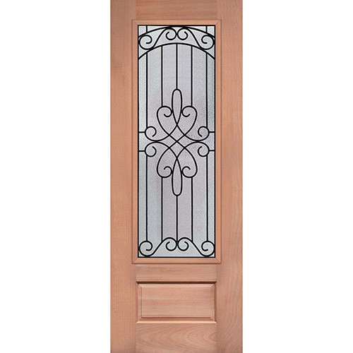 8'0" Tall 3/4 Lite Mahogany Wood Door Slab #299