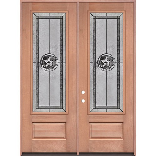 Texas Star 8'0" Tall 3/4 Lite Mahogany Wood Double Door Unit #90