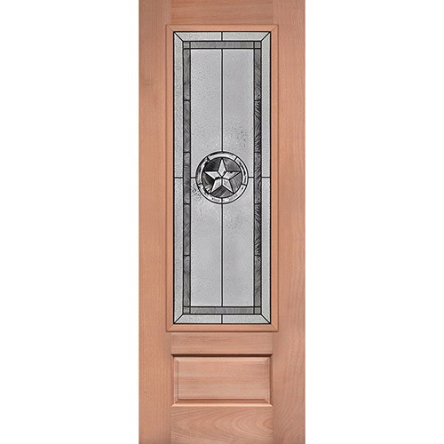 Texas Star 8'0" Tall 3/4 Lite Mahogany Wood Door Slab #90
