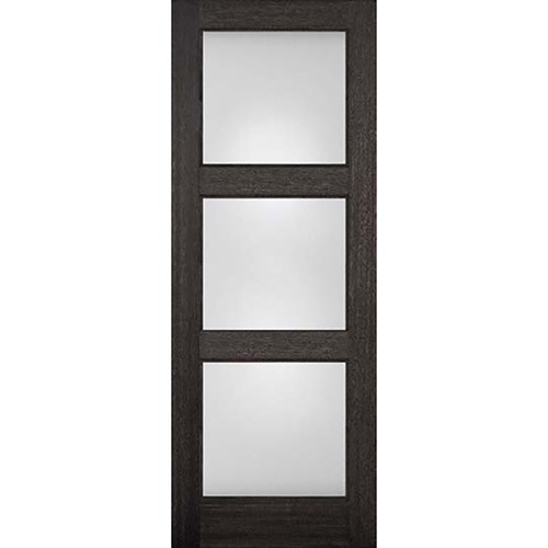 Hamilton 8'0" Tall Modern 3-Lite Mahogany Wood Door Slab