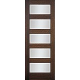 Hamilton 8'0" Tall Modern 5-Lite Mahogany Wood Door Slab