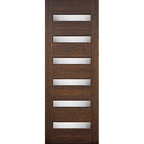 Hamilton 8'0" Tall Modern 6-Lite Mahogany Wood Door Slab