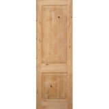 Interior 8'0" x 1-3/4" 2-Panel Square Top Knotty Alder Wood Door Slab