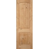 Interior 8'0" x 1-3/4" 2-Panel Arch V-Groove Knotty Alder Wood Door Slab