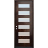 8'0" Tall Modern 6-Lite Espresso Mahogany Prehung Wood Door Unit #806