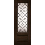 Diamond 8'0" Tall 3/4 Lite Espresso Mahogany Wood Door Slab #394