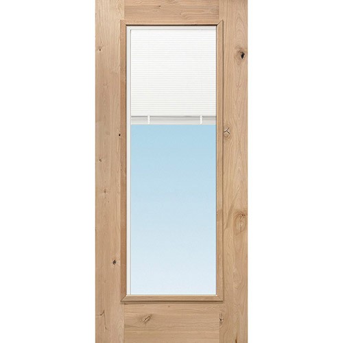 Full Mini-blind Knotty Alder Wood Door Slab