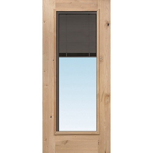Slate Full Mini-blind Knotty Alder Wood Door Slab