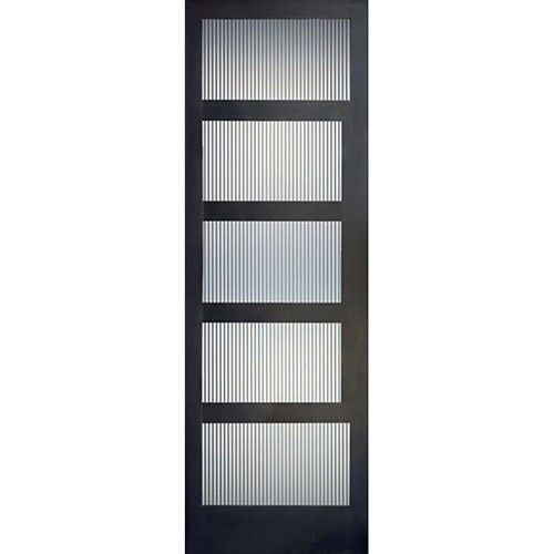 Hamilton 8'0" Tall Contemporary 5-Lite Narrow Profile Mahogany Wood Door