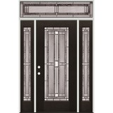Full Lite Finished Fiberglass Prehung Door Unit Sidelites with Transom #297