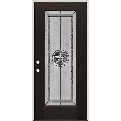 Texas Star Full Lite Finished Fiberglass Prehung Door Unit #90