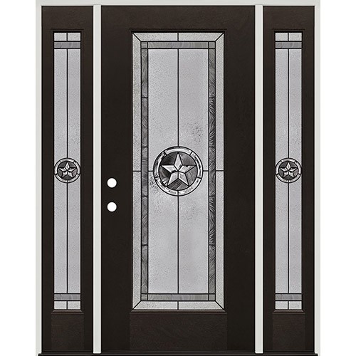 Texas Star Full Lite Finished Fiberglass Prehung Door Unit with Sidelites #90