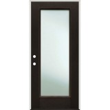 Privacy Glass Full Lite Finished Fiberglass Prehung Door Unit