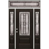 3/4 Lite Finished Fiberglass Prehung Door Unit with Transom #277