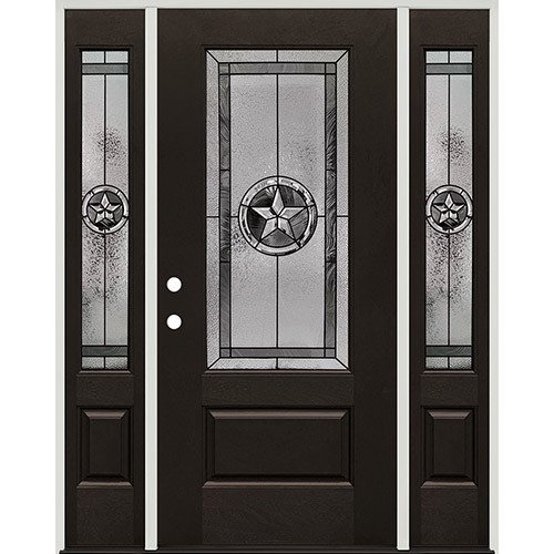 Texas Star 3/4 Lite Finished Fiberglass Prehung Door Unit with Sidelites #70