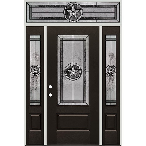Texas Star 3/4 Lite Finished Fiberglass Prehung Door Unit with Transom #70