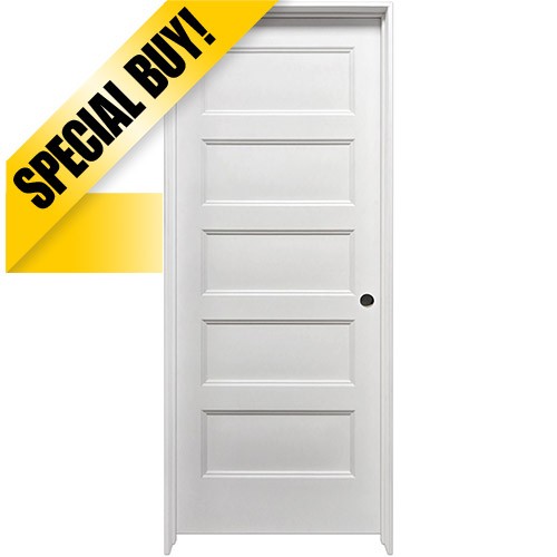 SPECIAL BUY: Modern 5-Panel Interior Prehung Door Unit