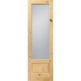 8'0" Tall Frosted Glass Knotty Alder Interior Wood Door