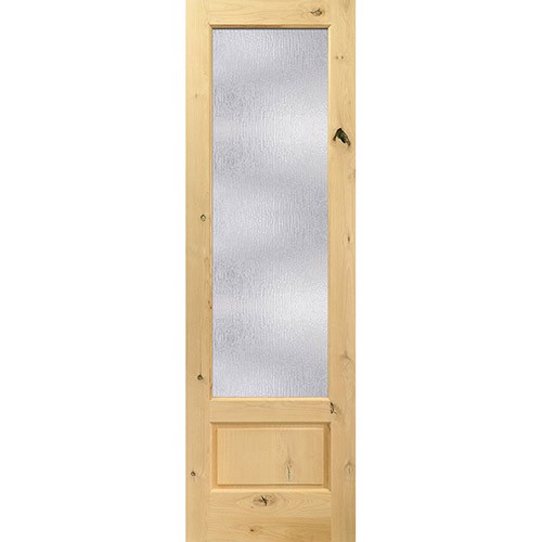 8'0" Tall Rain Glass Knotty Alder Interior Wood Door