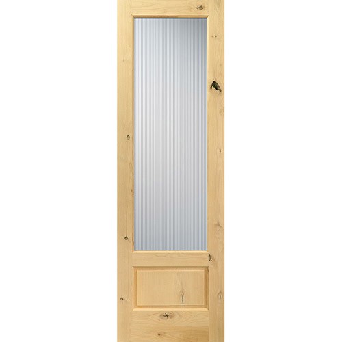 8'0" Tall Reed Glass Knotty Alder Interior Wood Door
